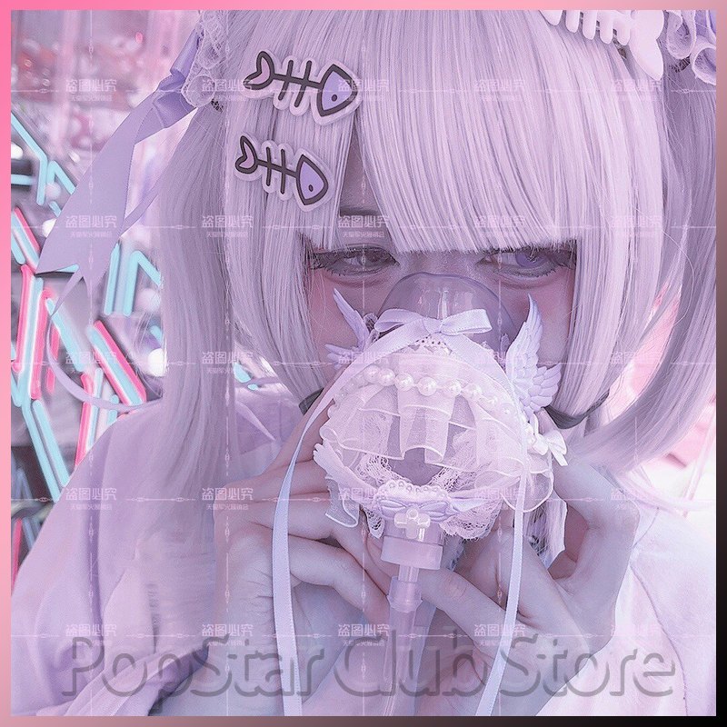 Kawaii Tech Accessories - オリジナルデザイン装飾酸素マスク手作りパステル医療スタイルヤミかわいいアクセサリー原宿コスプレ着用装飾ギフト