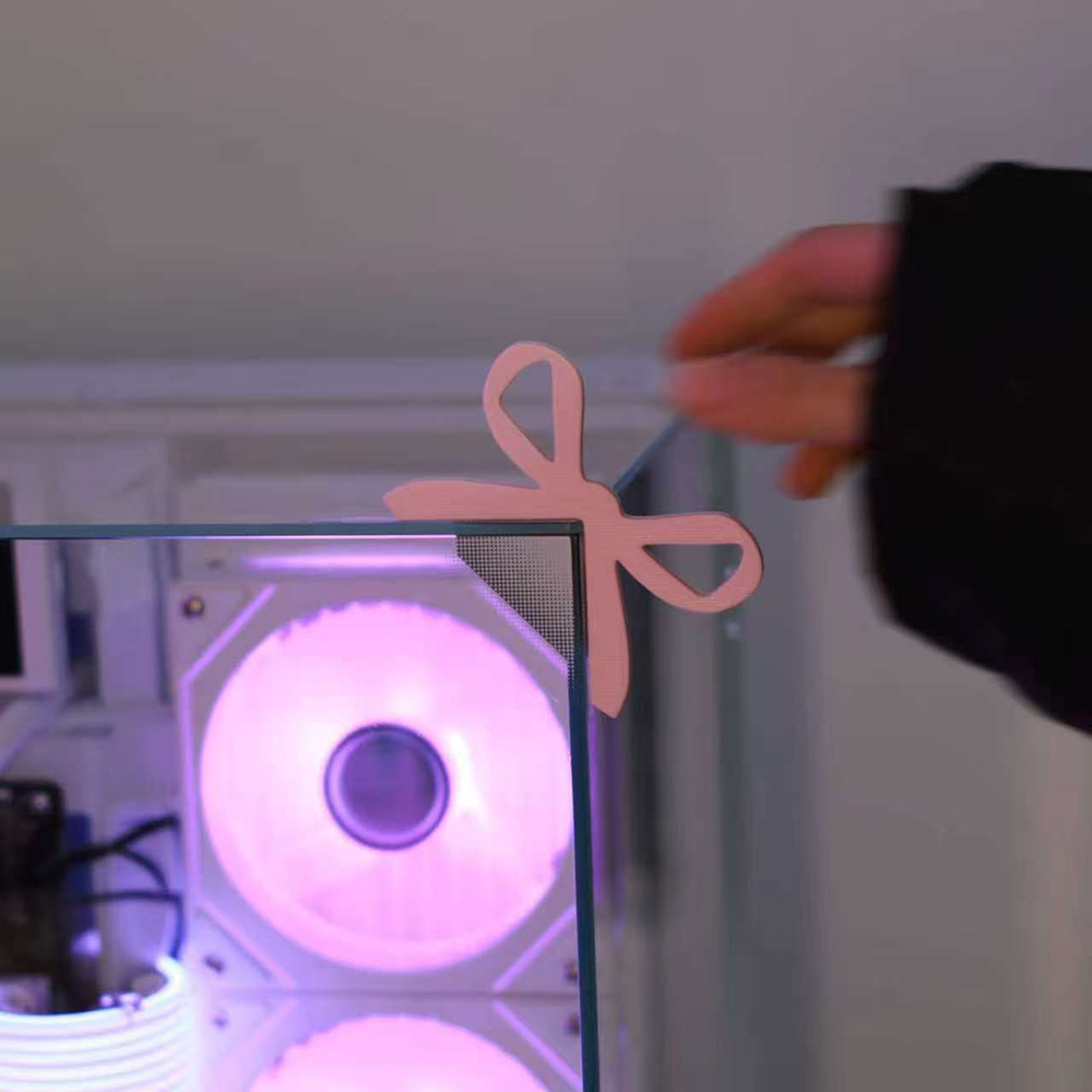 Kawaii Tech Accessories - モニター装飾ボウモニターコーナーデコレーションかわいいガーリー系デスクオーナメントゲームPCセットアップ用かわいいルームデコレーションアクセサリー