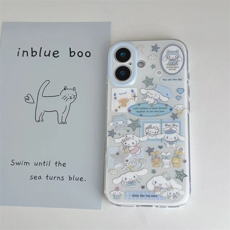 Mobile Tech Accessories - 漫画風の大きな耳の犬とウサギの豪華で可愛いiPhoneケース（iPhone 17 Pro Max、16、15、14 Pro Max対応）、レンズプロテクター付きバックカバー、ギフトに最適