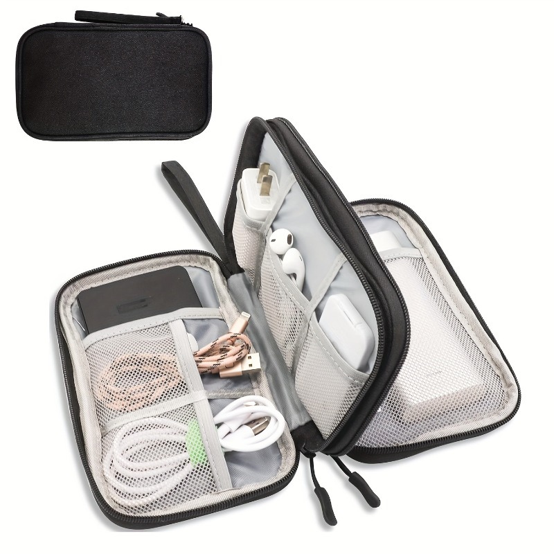 Tech Accessories Case - トラベルオーガナイザーバッグ、多ポケット収納ポーチ、トイレタリー、化粧品、電子ケーブルに最適