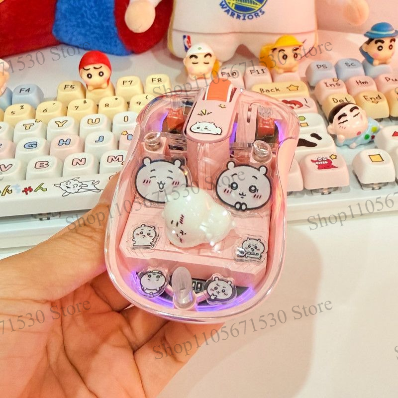 かわいいチーカワ、ピンク色の透明ワイヤレスマウス。静音設計で - Kawaii Tech Accessories のレビューと価格