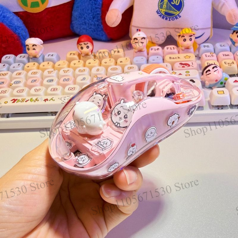 かわいいチーカワ、ピンク色の透明ワイヤレスマウス。静音設計で - Kawaii Tech Accessories のレビューと価格