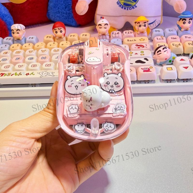 かわいいチーカワ、ピンク色の透明ワイヤレスマウス。静音設計で - Kawaii Tech Accessories のレビューと価格